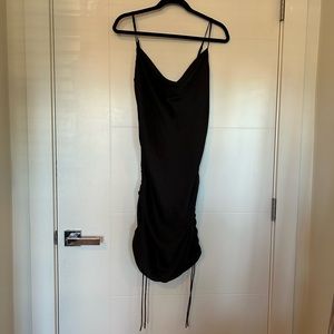 Aritzia Wilfred satin dress black